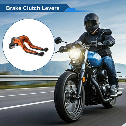 Adjustable Brake Clutch Lever for Kawasaki ER-5 (2005–2006) - Orange Black