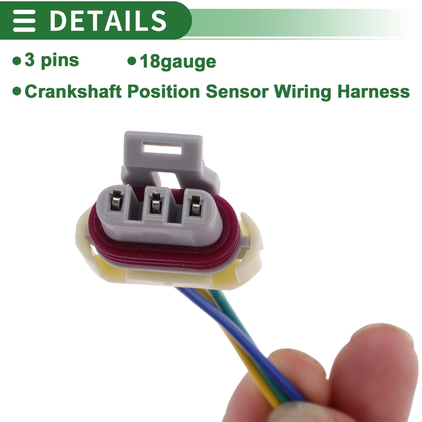 Set of 3 Pin Sensor Wiring Harnesses for Buick LaCrosse (2008–2009) No. 12585546