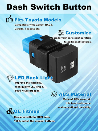 Port Socket/Single/Dual Dashboard Switch Button with Harness for Toyota