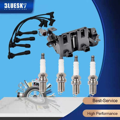 Ignition Coil Pack & Lead Kit & Spark Plugs for Hyundai Getz (2005-2011)