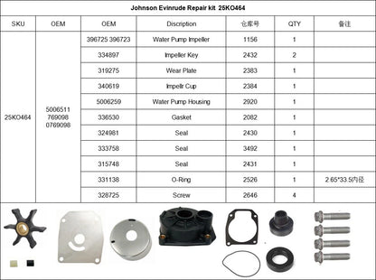 Water Pump Kit for Johnson Evinrude 40-65 HP
