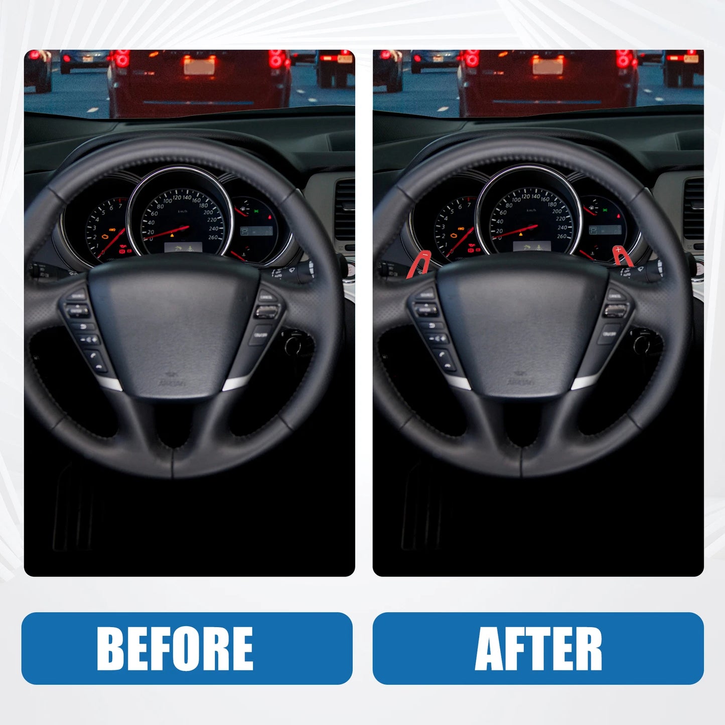 Set of 2 Steering Wheel Shift Paddle Covers for Porsche Cayenne (2011–2018)