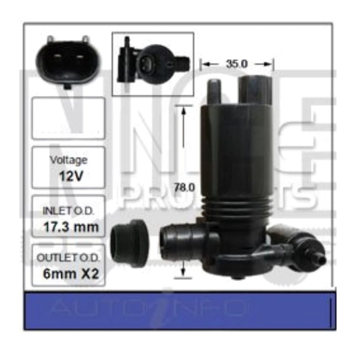Windscreen Washer Pump for Nissan Pulsar C12 (2013–2017)