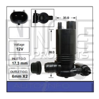 Windscreen Washer Pump for Nissan Pulsar C12 (2013–2017)