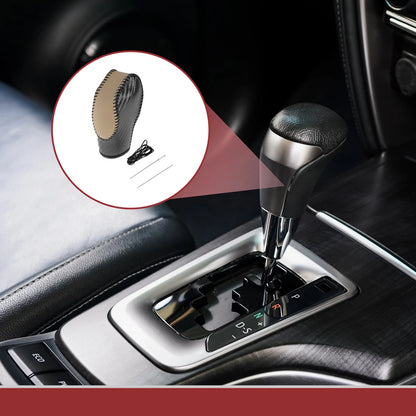 Gear Shift Knob Cover for Ford Fusion (2013–2016) Beige Black