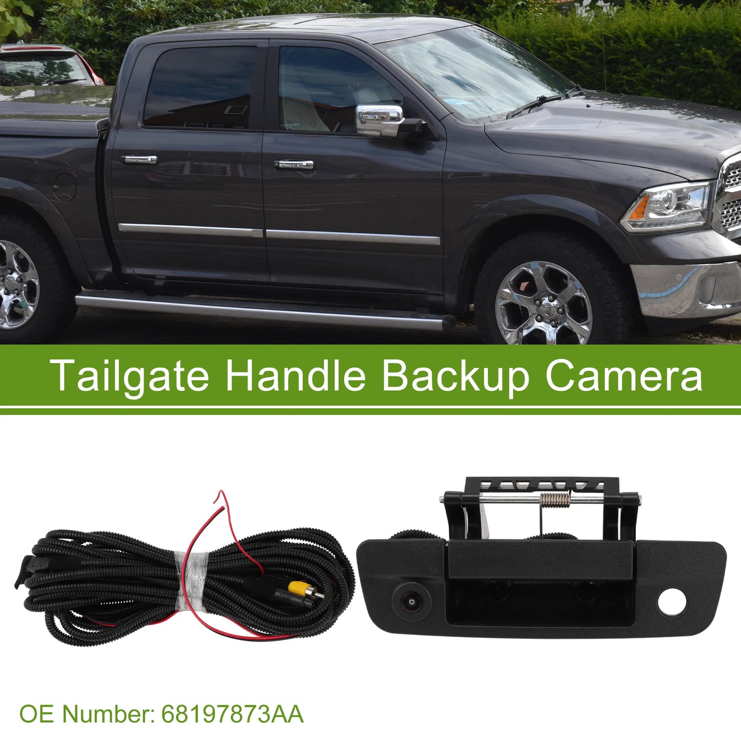 Tailgate Handle Backup Rear View Camera No. 68197873AA for Dodge Ram 1500 (2013–2018)