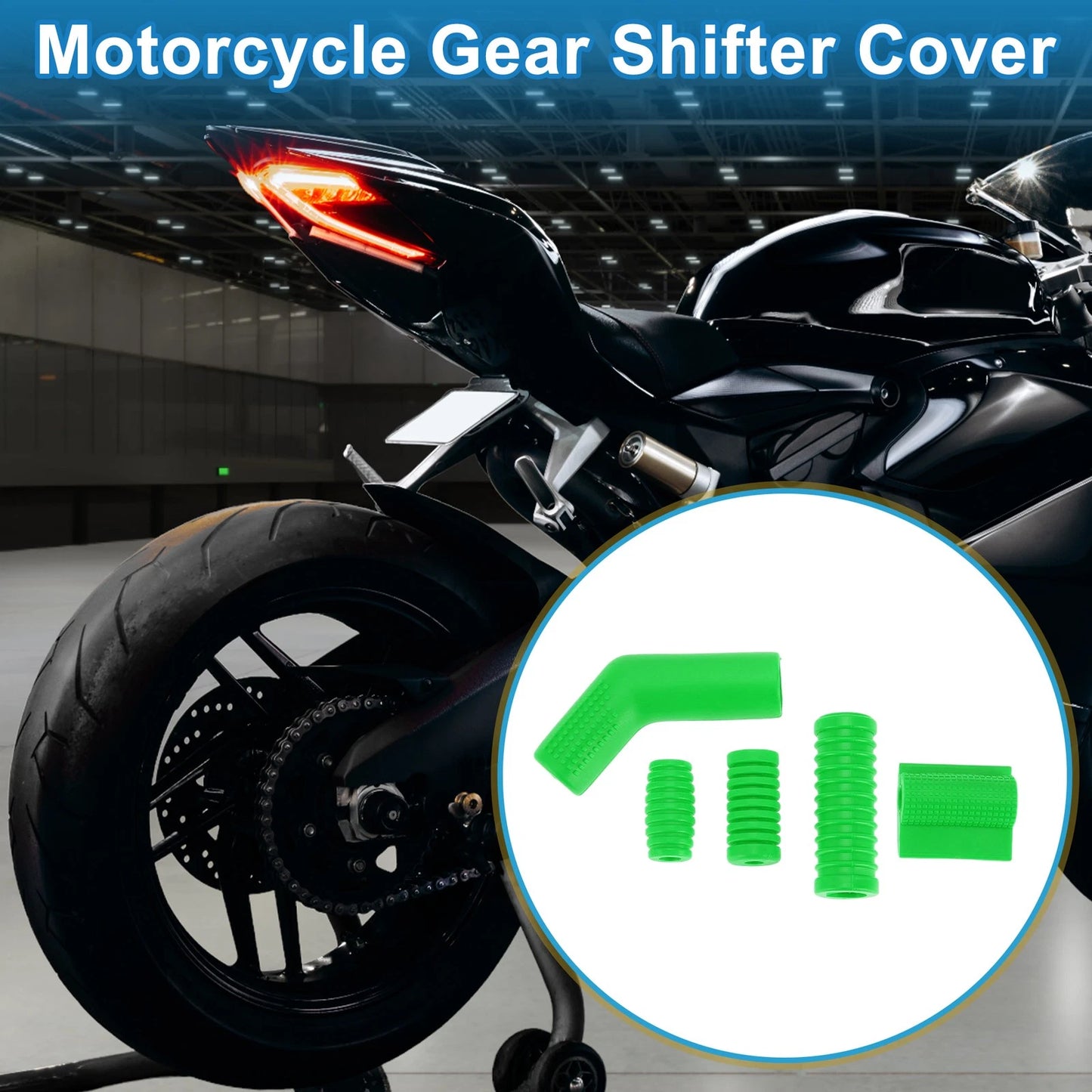 Set of 1 Universal Shift Pedal Shells Anti-Slip Rubber Pads Green