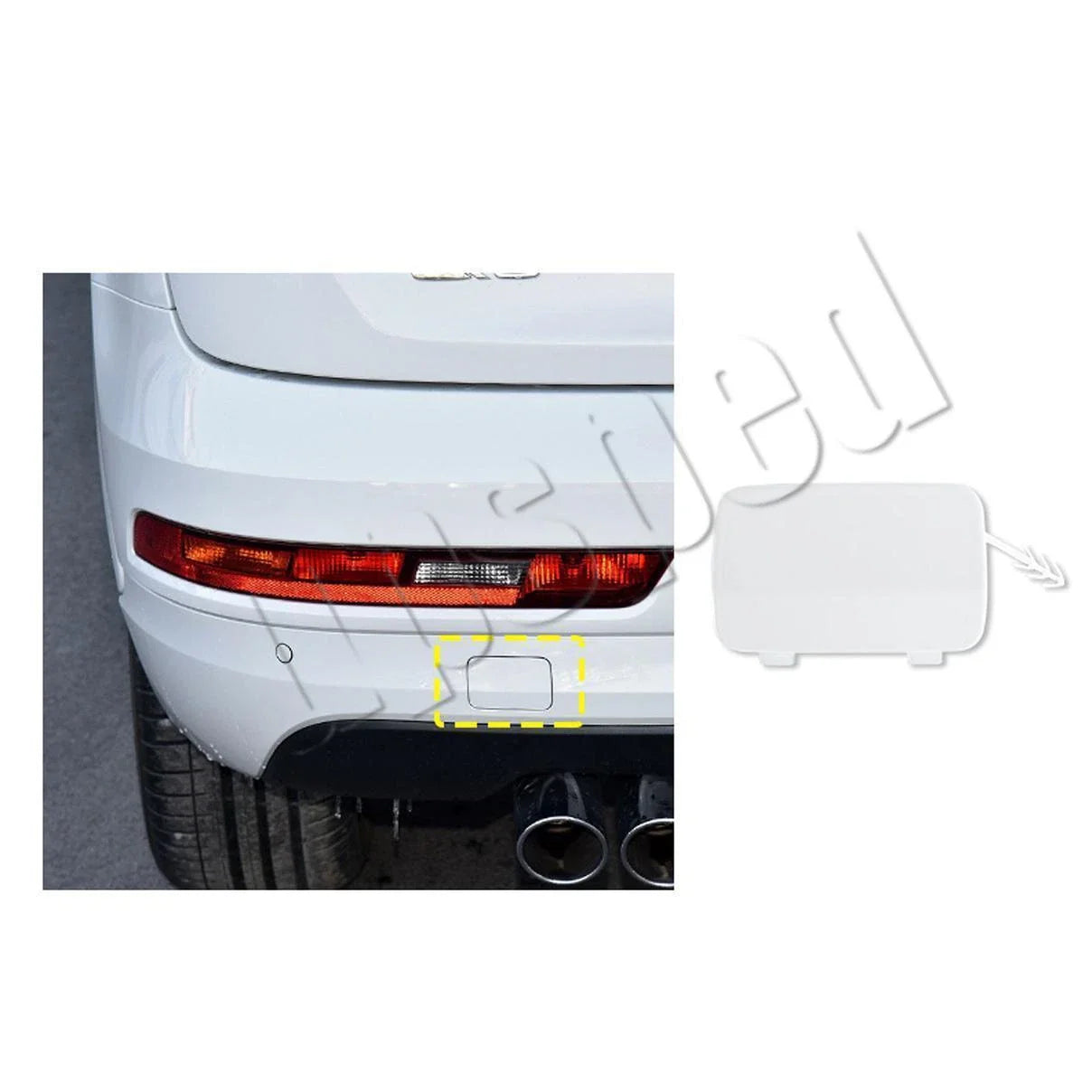 2 x Rear Bumper Tow Hook Hole Eye Cover Cap for Audi Q3 (2016–2018)