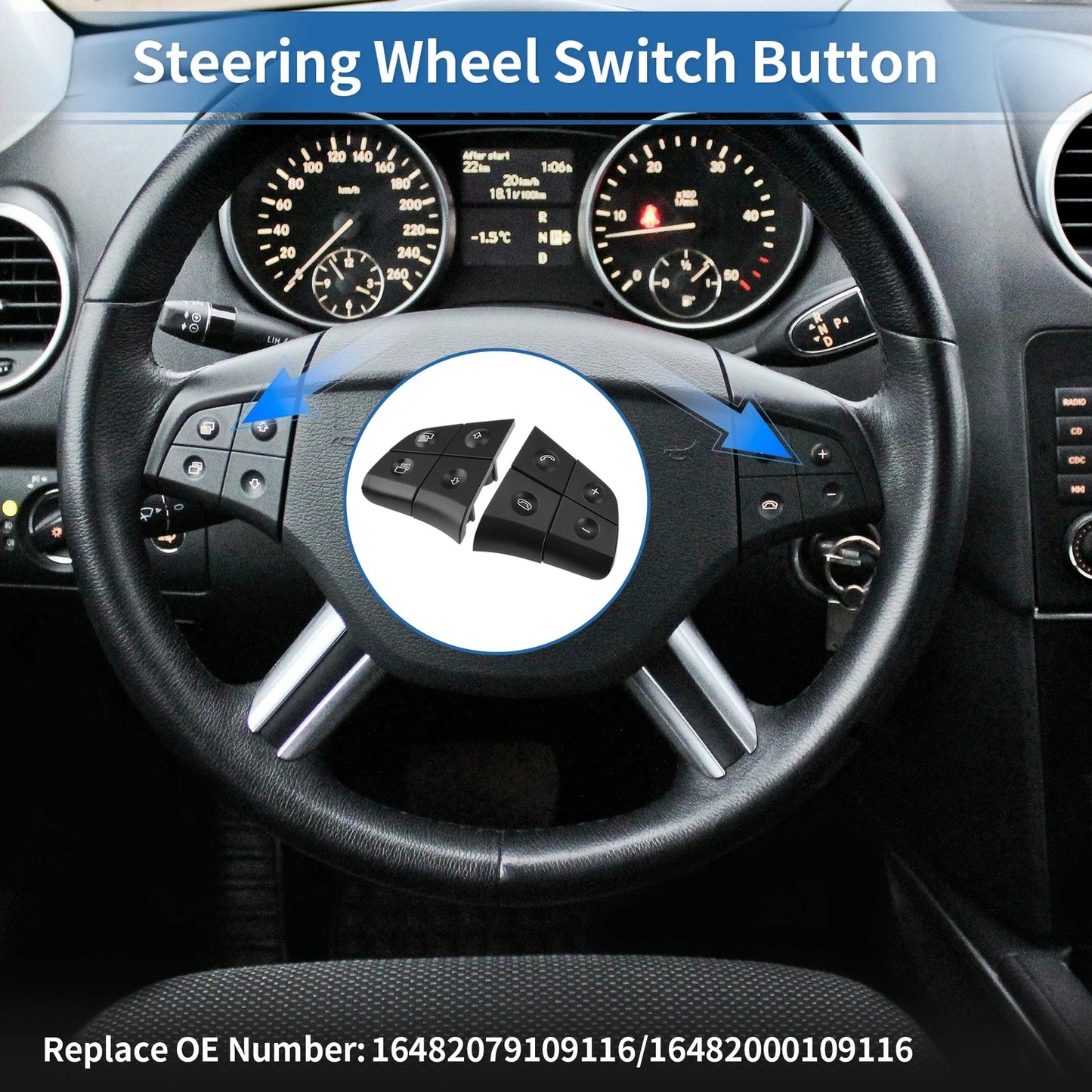 Steering Wheel Buttons for Mercedes-Benz ML-Class (2006–2011) No. 1648207910