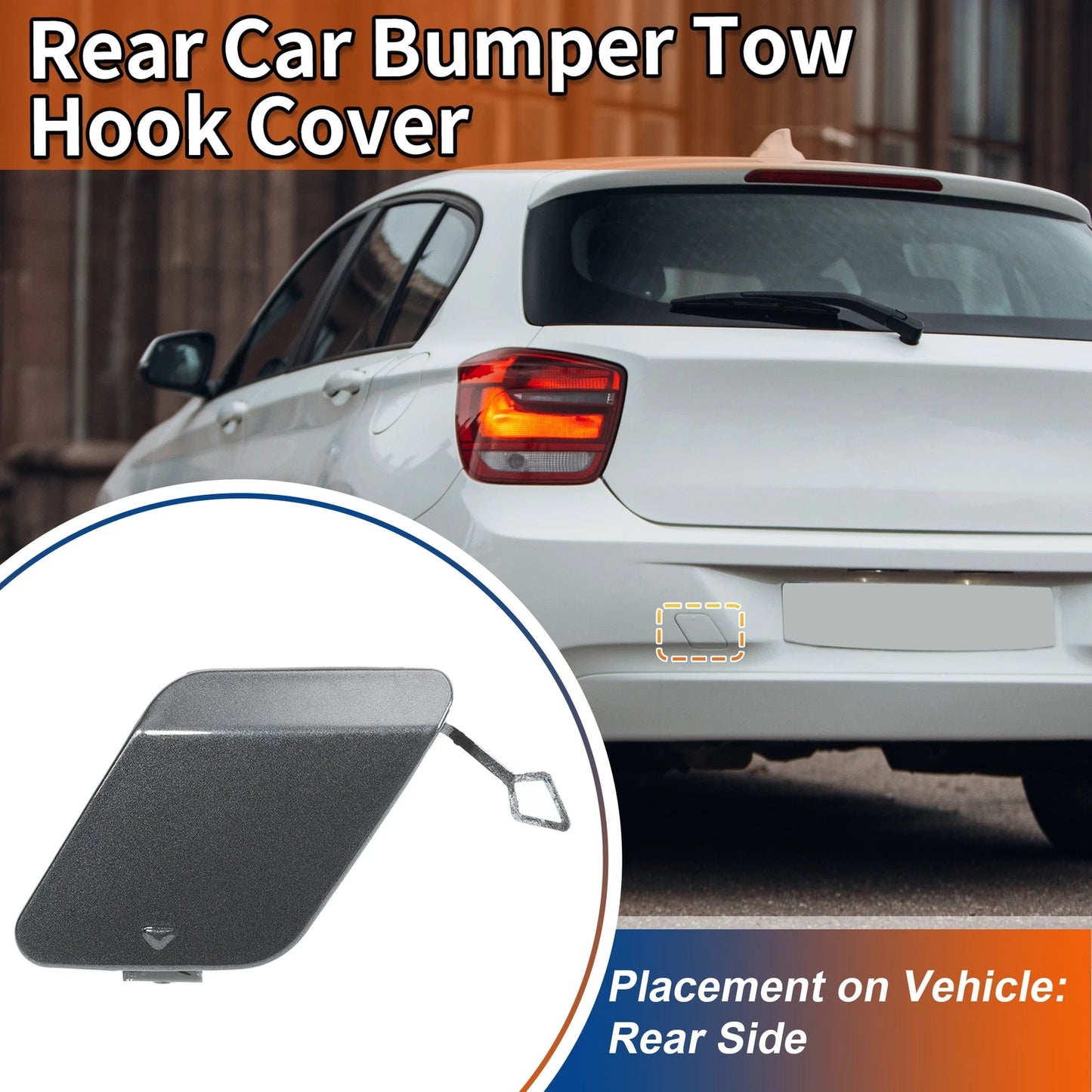 Rear Tow Hook Cover for BMW 1 Series F20 (2012–2019) No. 51120038888 Mineral Grey
