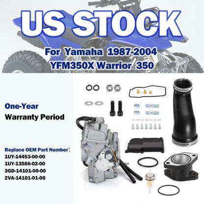 Carburetor and Intake Manifold Boot for Yamaha Warrior 350 (1987–2004)