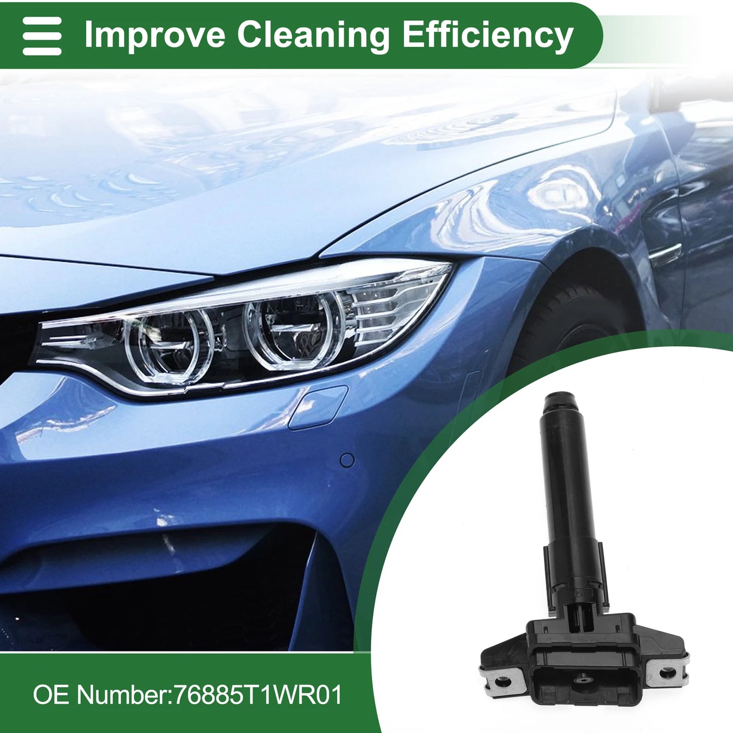 Front Driver Side Headlight Washer Nozzle for Honda CR-V (2015–2020) No.76885T1WR01