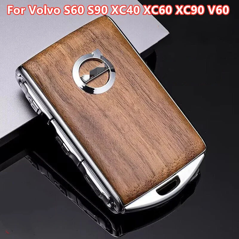 Wooden Key Remote Control Case Fob Shell for Volvo S60 S90 XC40 XC60 XC90 V60