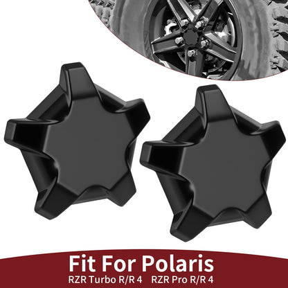 Set of 4 Matte Flash Black Rim Caps for Polaris RZR Turbo R (2022–2024)