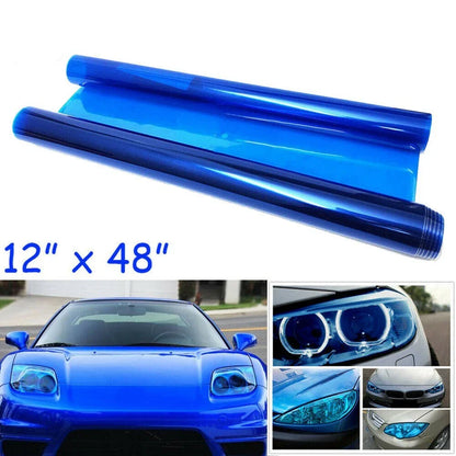 12x48 Blue Tint Vinyl Overlay Wrap Sheet Headlight Fog Light for Universal