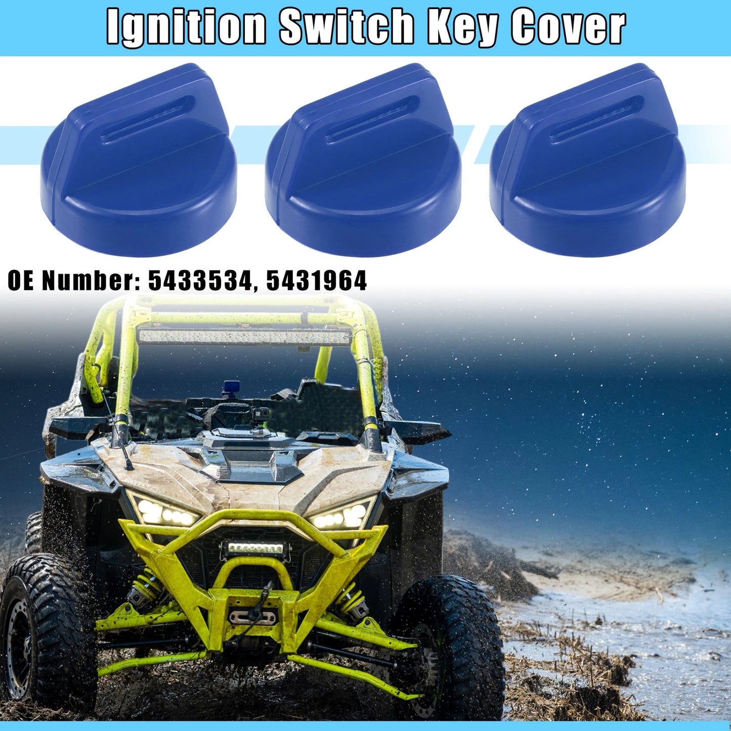 3X Ignition Switch Key Fob Cover Shell Case for Polaris RZR XP1000 900