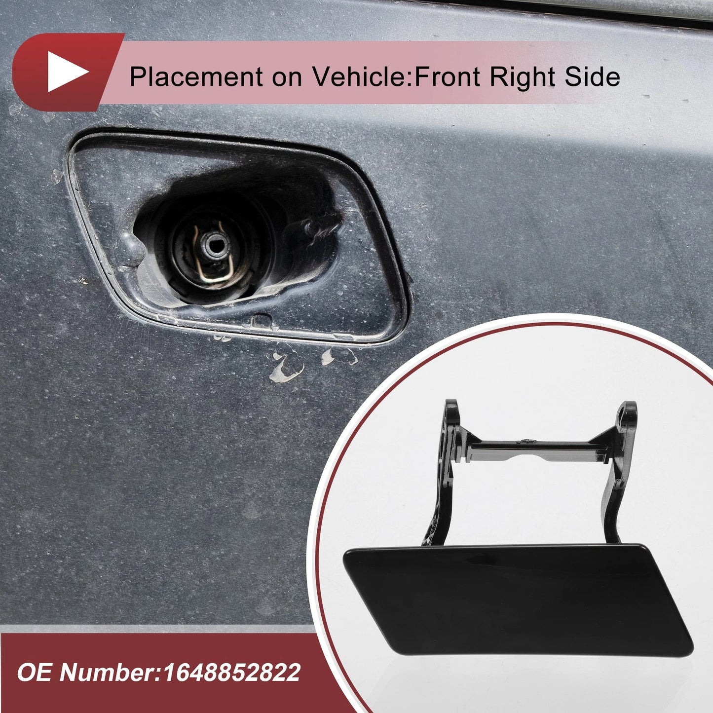 Front Right Washer Nozzle Cover Cap for Mercedes-Benz GL450 (2007–2012) Black