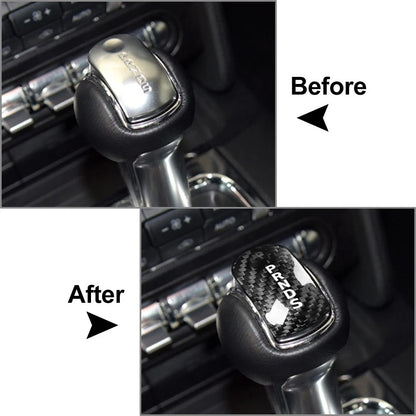 Carbon Fiber Gear Shift Knob Cover for Ford Mustang (2015–2023)