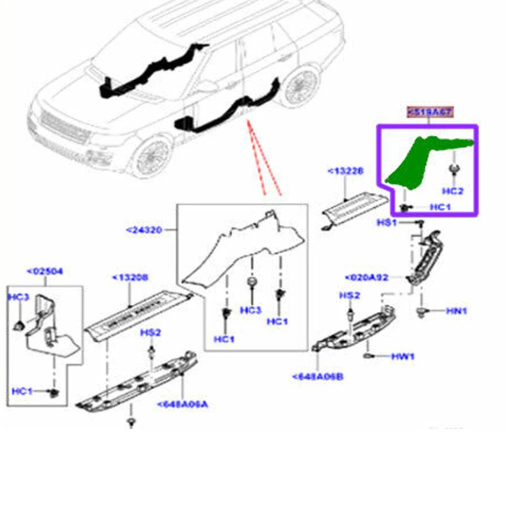 C Pillar Trim Lower Panel Molding Cover for Land Rover Range Rover (2013-2020)