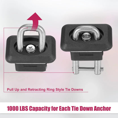 4 x Tie Down Anchors for Chevy Silverado, GMC Sierra, Canyon (2014-2023)