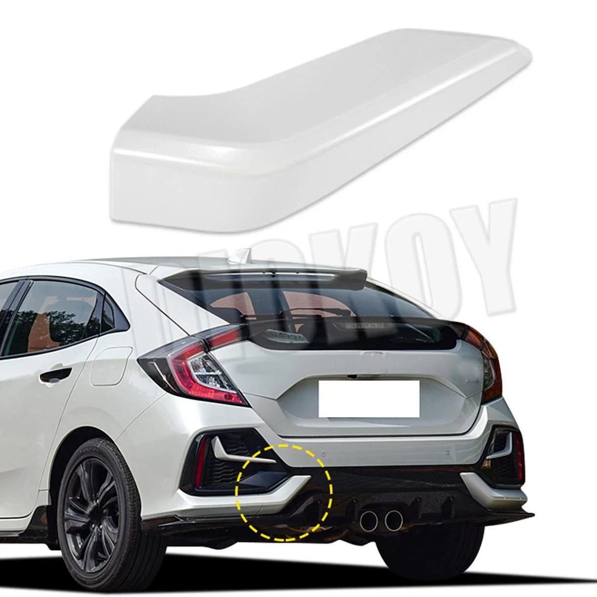 Rear Bumper Tow Hook Hole Eye Cover Cap for Honda Civic (2017–2021)