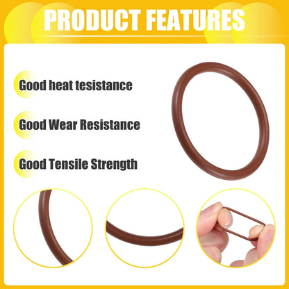 100pcs FKM Rubber O Ring Seal Gasket for Universal Cars 19mm ID x 2mm CS