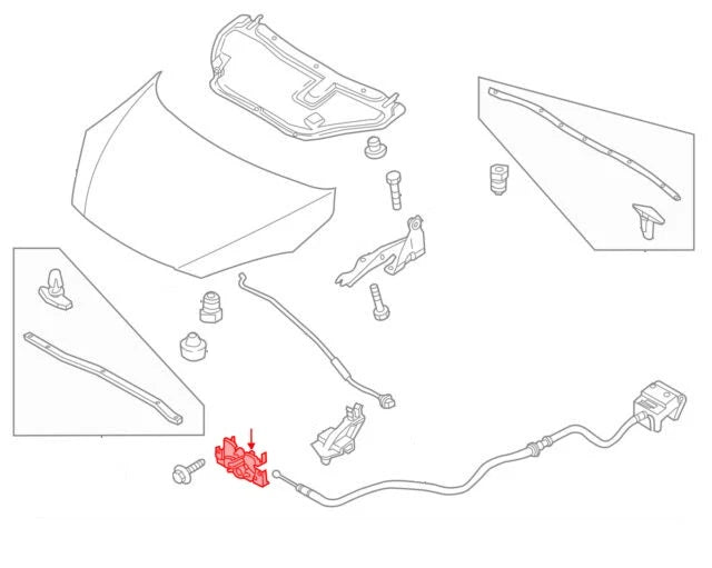 Bonnet Latch Actuator for Mazda Demio Mazda2 Hatchback 2011-2014