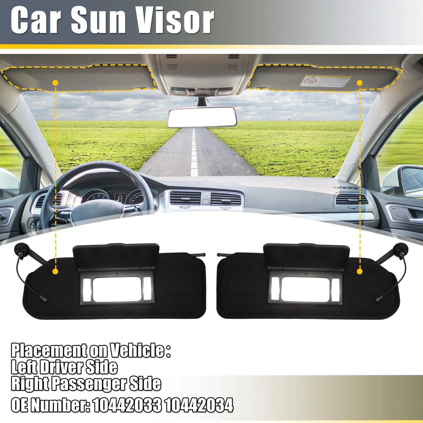 Auto Sun Visor with LED Lights for Chevrolet Corvette C5 (1997-2004)