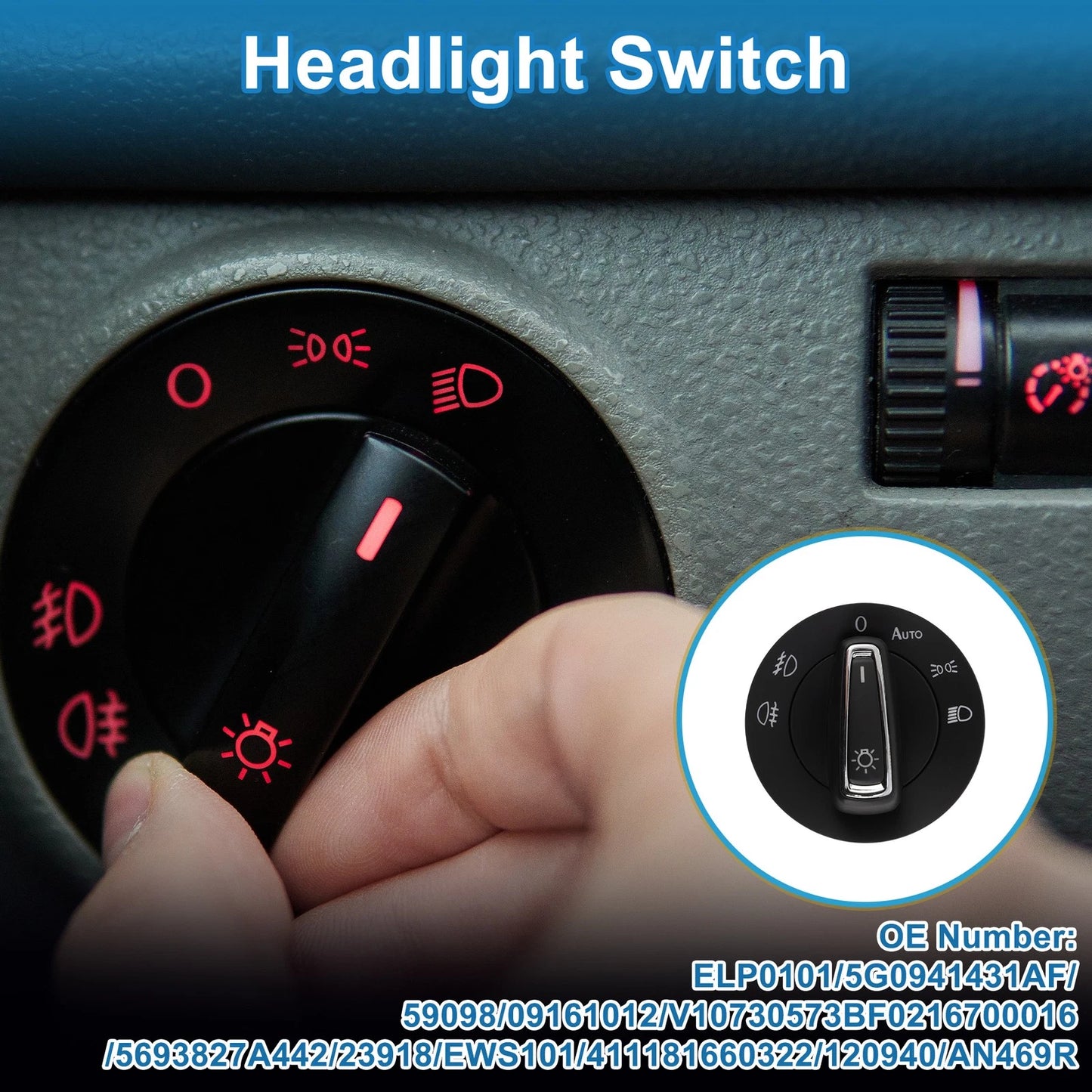 Headlight Switch for VW Polo 1.0 (2014–2017) No. ELP0101, 5G0941431AF