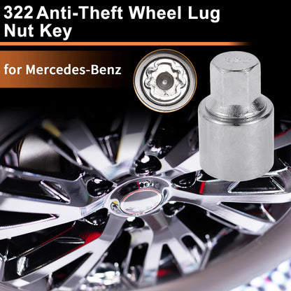 322 Wheel Lock Lug Nut for Mercedes-Benz (Locking Nut Key Socket)