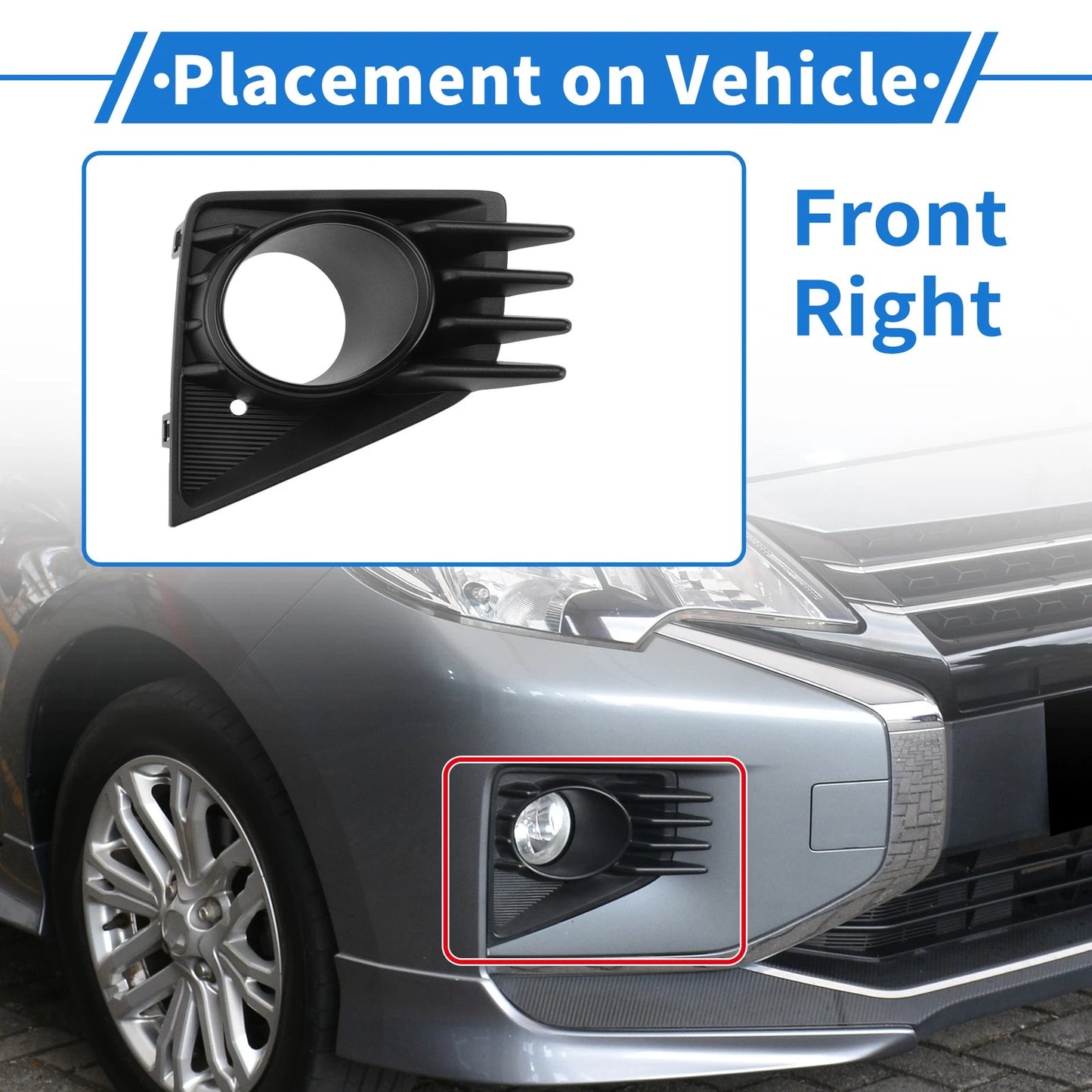 Front Right Fog Light Grill No.MI1039128 for Mitsubishi Mirage (2021–2024)