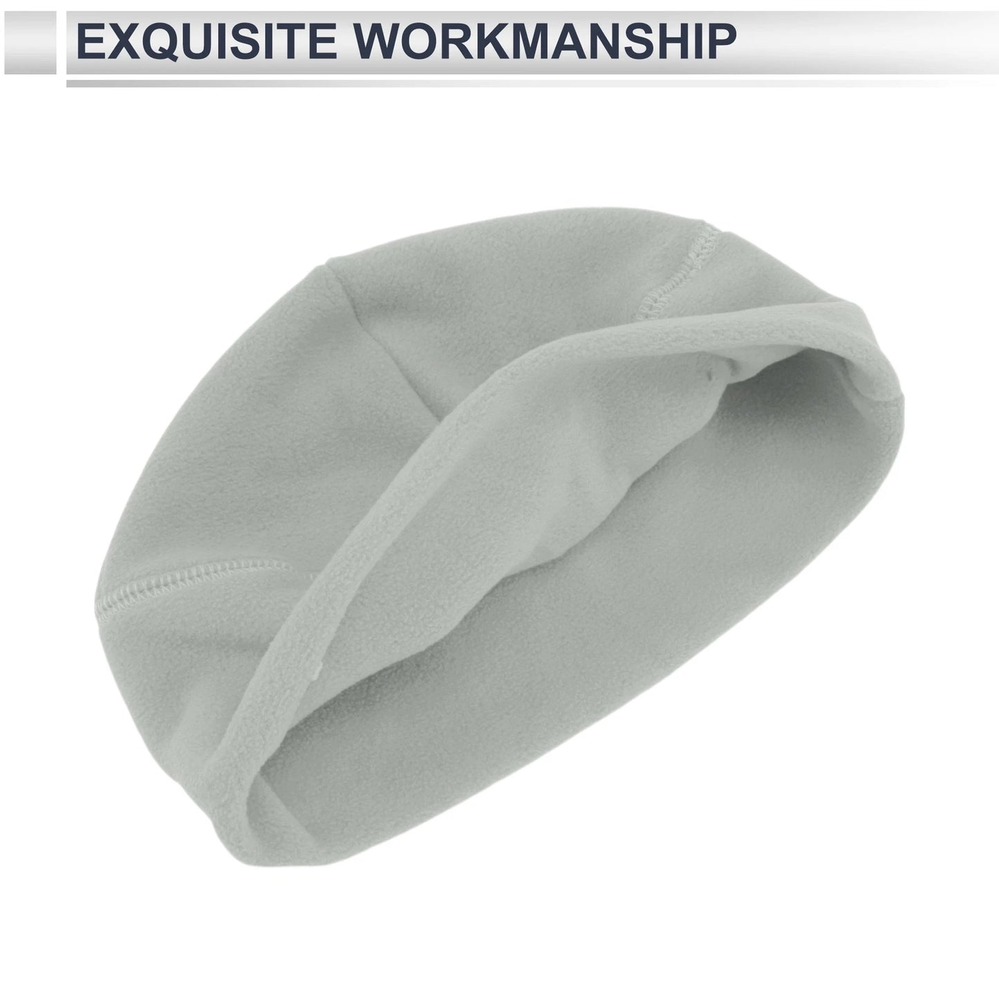 Cycling Hat for Keep Warm Light Gray Polar Fleece Fabric (1 Pcs)