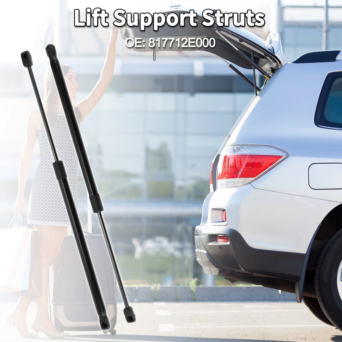 Set of 2 Rear Hatch Lift Supports Struts No. 817712E000 for Hyundai Tucson (2005–2009)
