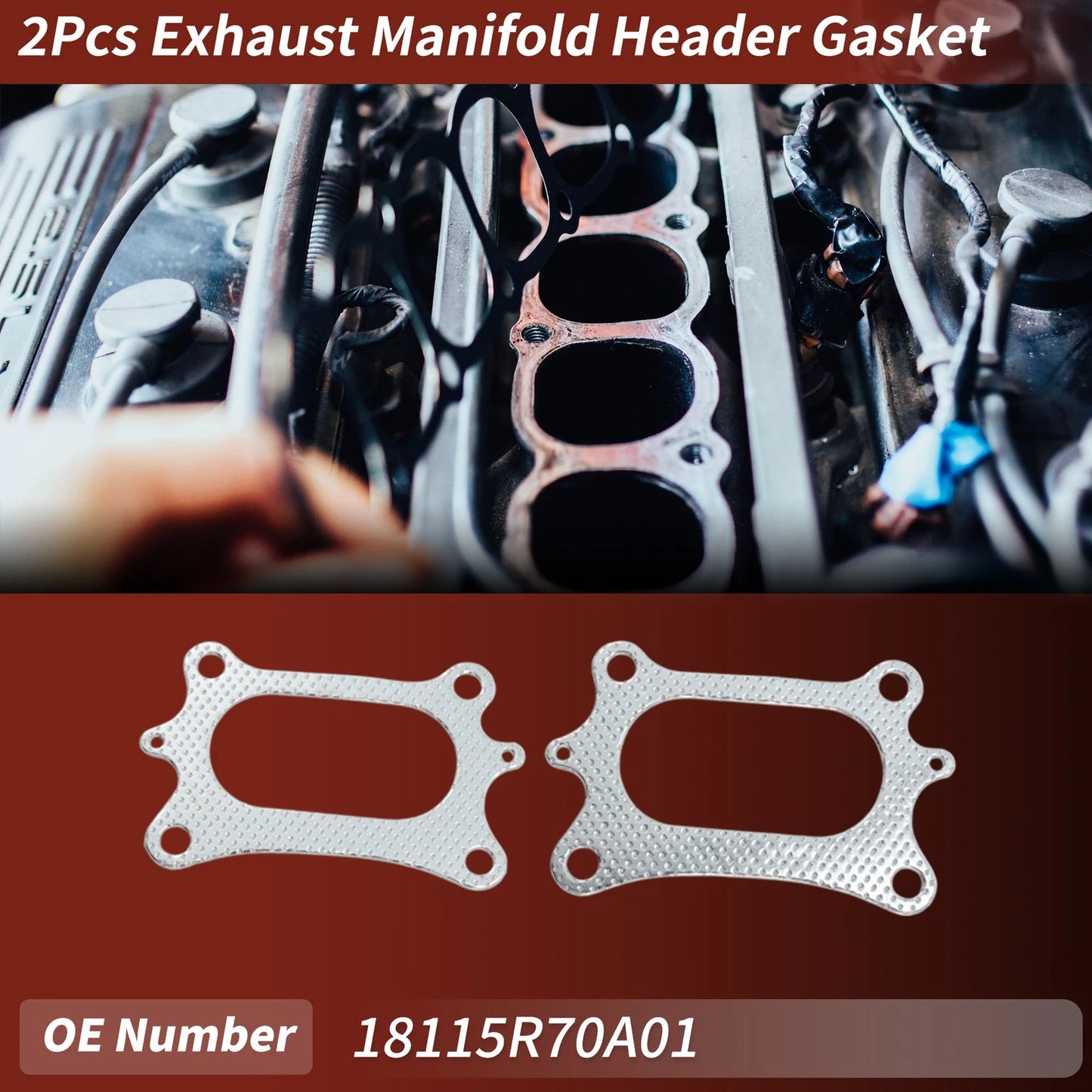 2X Exhaust Manifold Header Gasket for Honda Odyssey (2008–2020) No. 18115R70A01