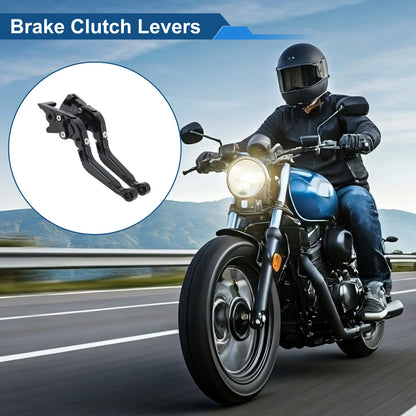 Short/Long Brake Clutch Levers for Kawasaki Z250SL (2016–2017) 1 Pair Solid Black