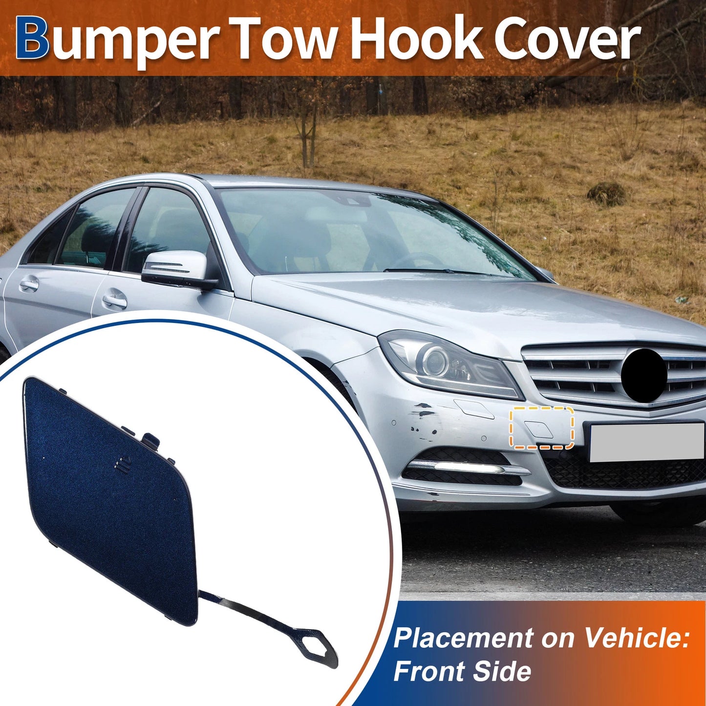Tow Hook Cover for Mercedes-Benz A2048850426 (2012–2015) Jewelry Blue
