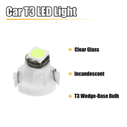 10pcs T3 3030 LED Bulbs for Car Interior Instrument Panel (12V)