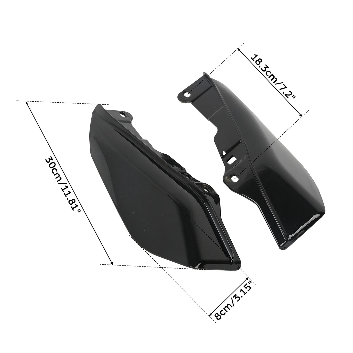 Black Mid-Frame Air Deflectors for Harley Touring Road Street Glide (2009-2023)