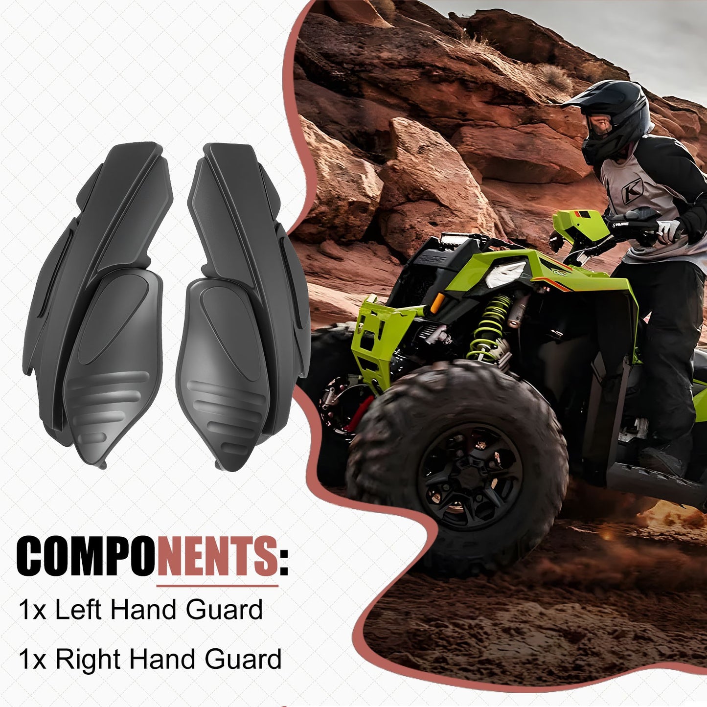 Set of 2 Handguards for Polaris ATV Sportsman Scrambler