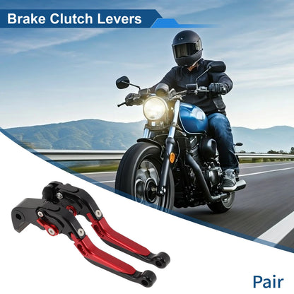 Brake Clutch Levers for Suzuki GSXR1000 (2009–2019) Black Red Handle 1 Pair