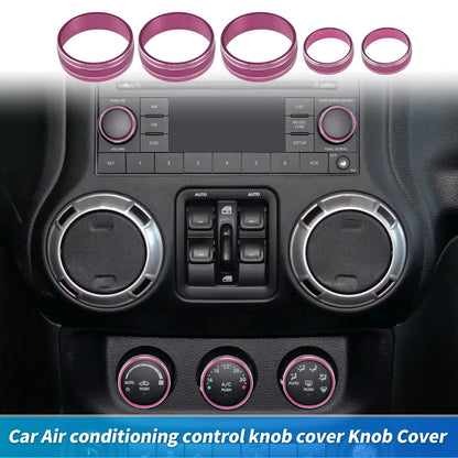 Control Switch Knob Cover Trim Ring for Jeep Wrangler JK JKU (2007–2018) Pink