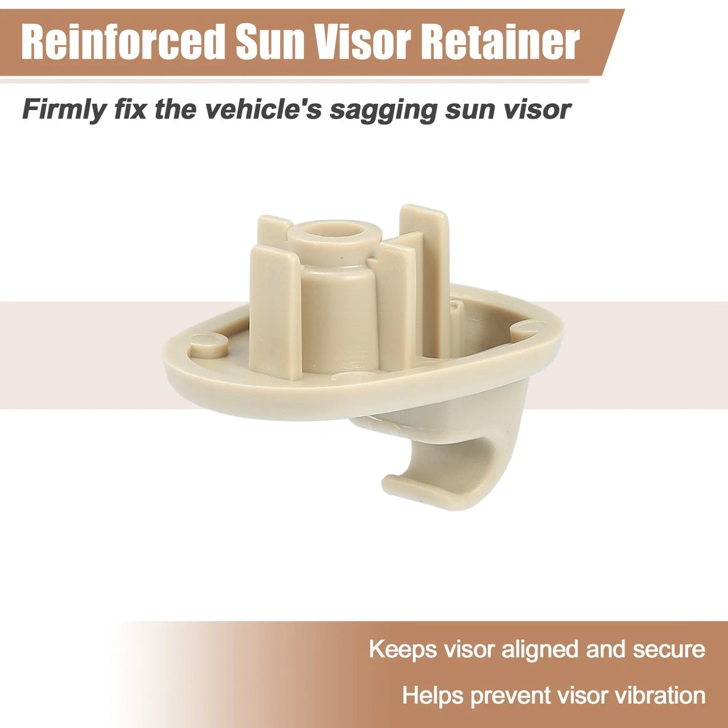 2 x Beige Sun Visor Support Clip for Jeep (No.1AR26BD1AA, 1AR26DW1AA)