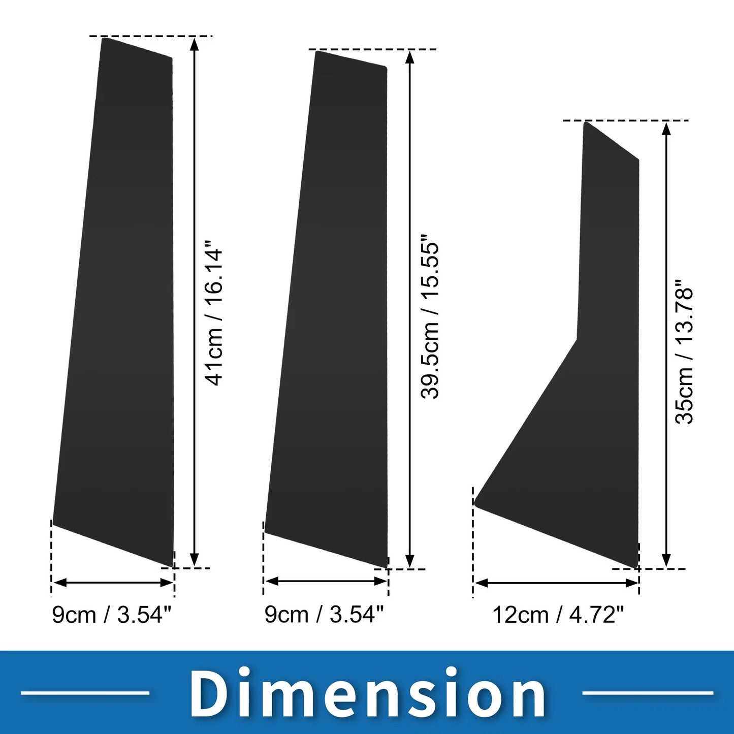 6 Pcs Door Pillar Window Trim for VW Jetta (2019–2023) Black