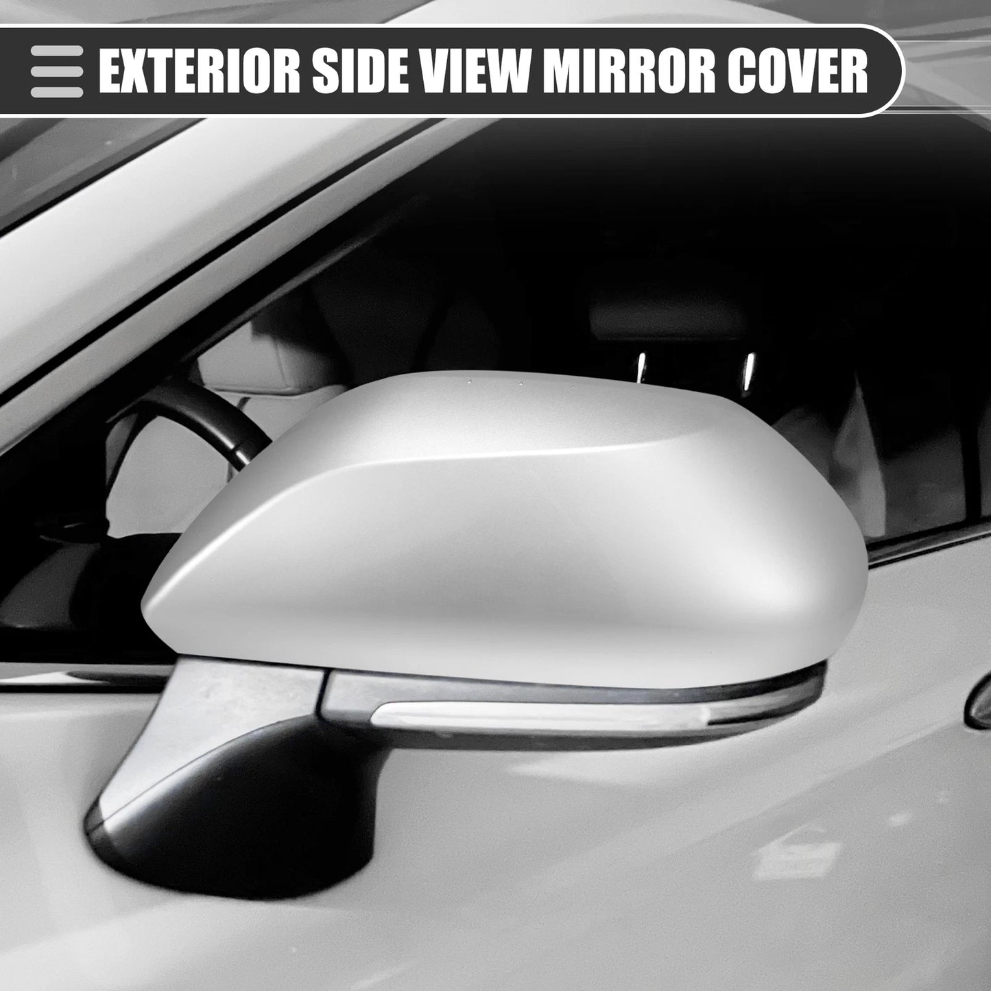 Right Side Mirror Cover Cap for Toyota Prius (2016–2019) ABS Silver Tone