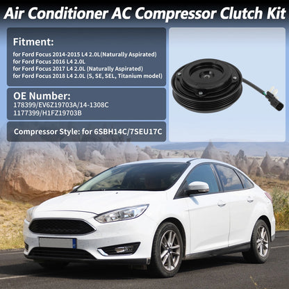 AC Compressor Clutch Kit for Ford Focus (2014–2018) 2.0L L4 6SBH14C/7SEU17C