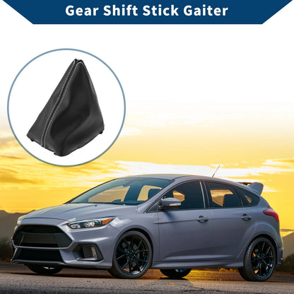 1 Pc Gear Shift Gaiter Black White Leather for Ford Focus C-MAX (03-10)