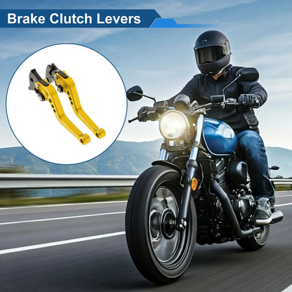 6-Speed Adjustable Brake Clutch Levers for Yamaha Raptor 660 (2001–2004) Gold Tone