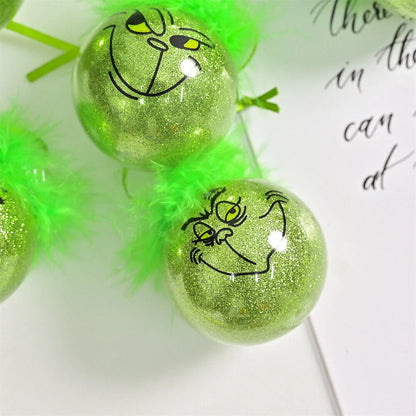 Cute Green Elf Christmas Tree Ornaments - 1 Xmas Balls Decor