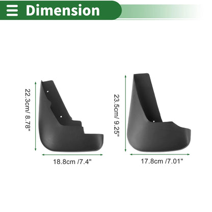 Mud Flaps Splash Guards for Ford Mondeo 2.0 (2003–2007) W/ Mounts