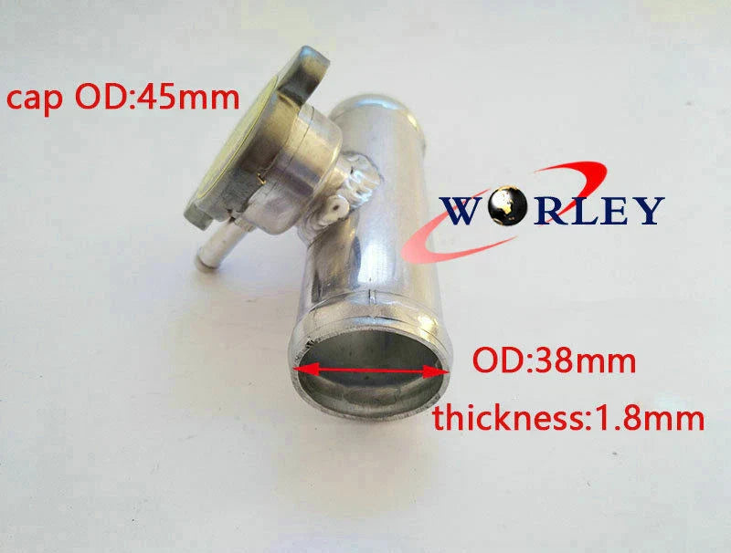 32mm Aluminum In-Line Radiator Hose Connector Filler Neck/Cap for Car